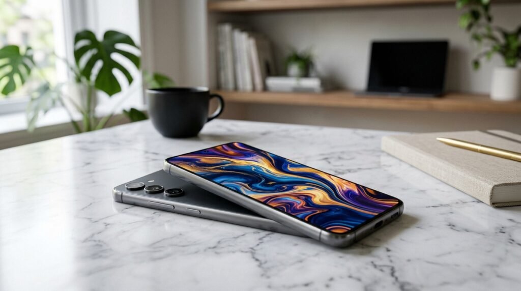Samsung_Galaxy_A26_on_desk_202607051239-1024x572 Samsung Galaxy A17 Review : Vale a Pena em 2026?
