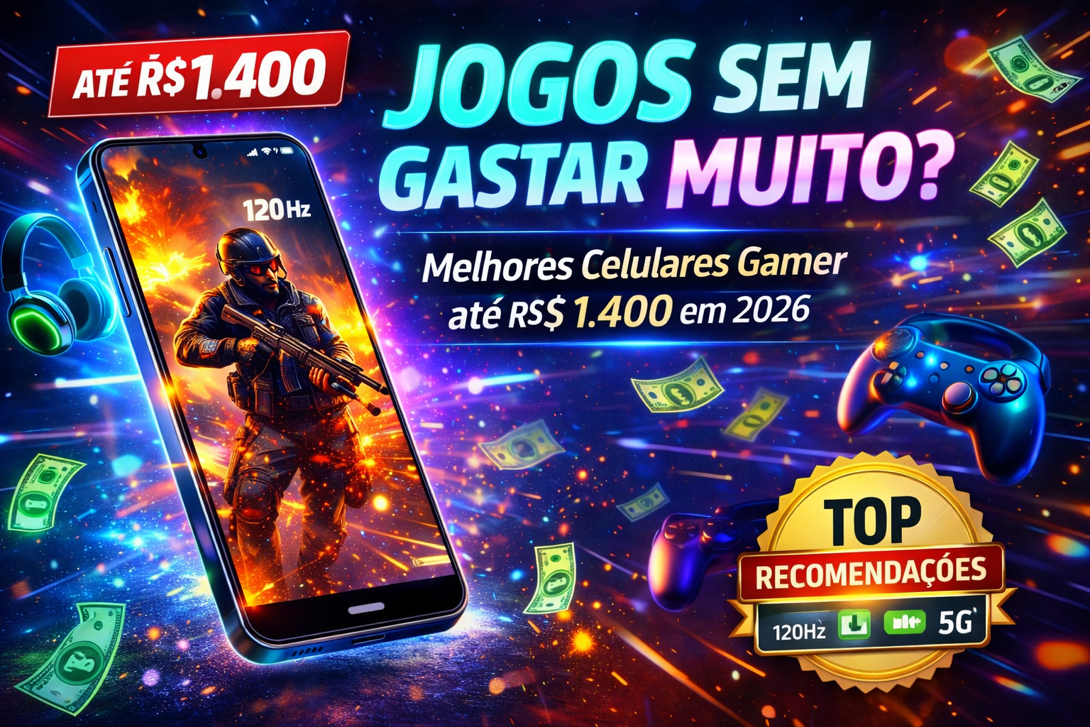 Jogos sem Gastar Muito? Veja celulares até R$ 1.400