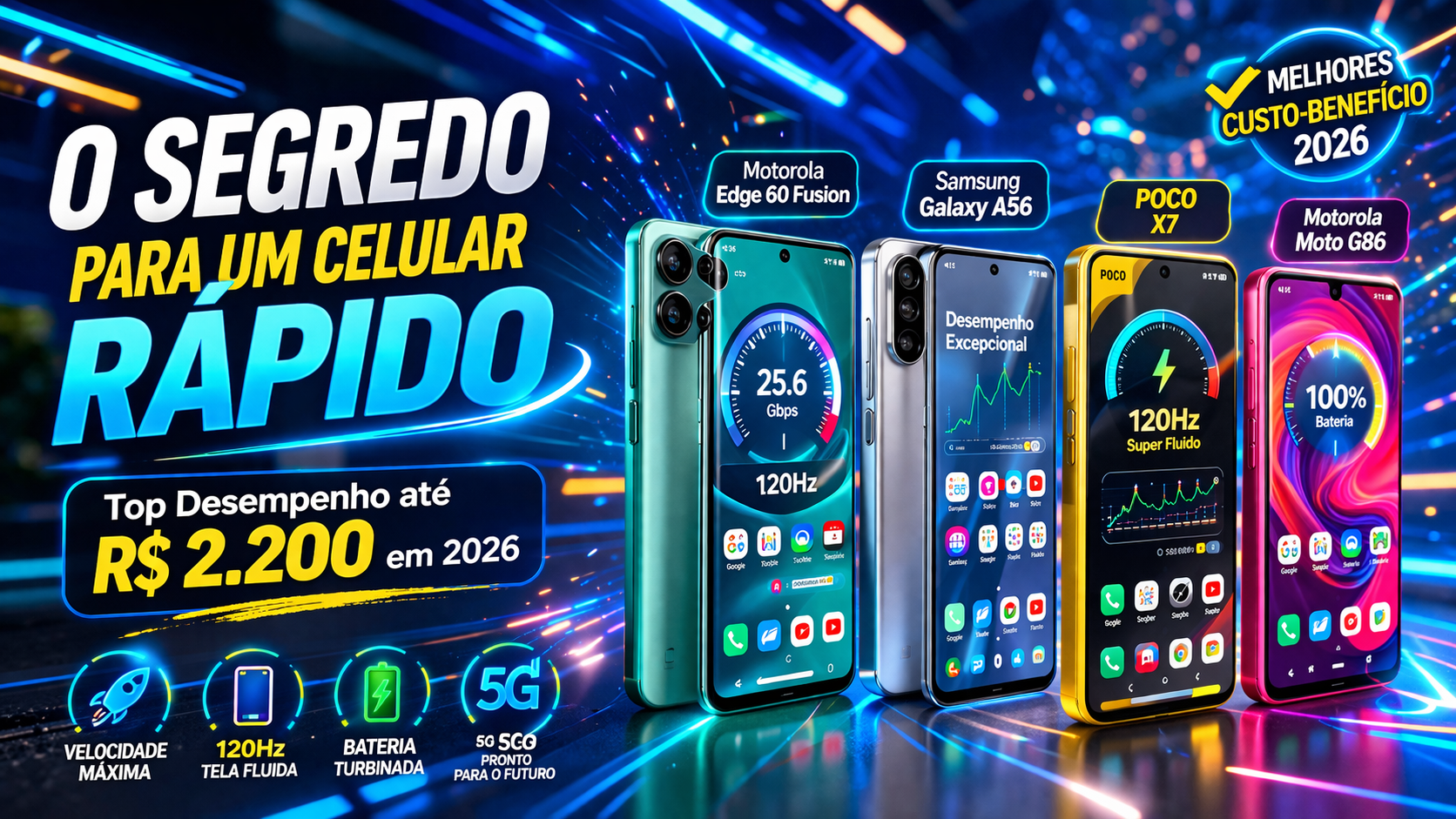 O Segredo para um Celular Rápido : Top Desempenho até R$ 2.200