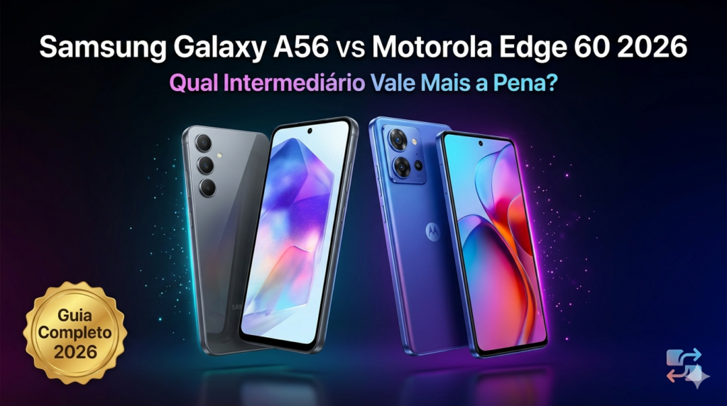 Samsung Galaxy A56 vs Motorola Edge 60 2026: Qual Intermediário Escolher?
