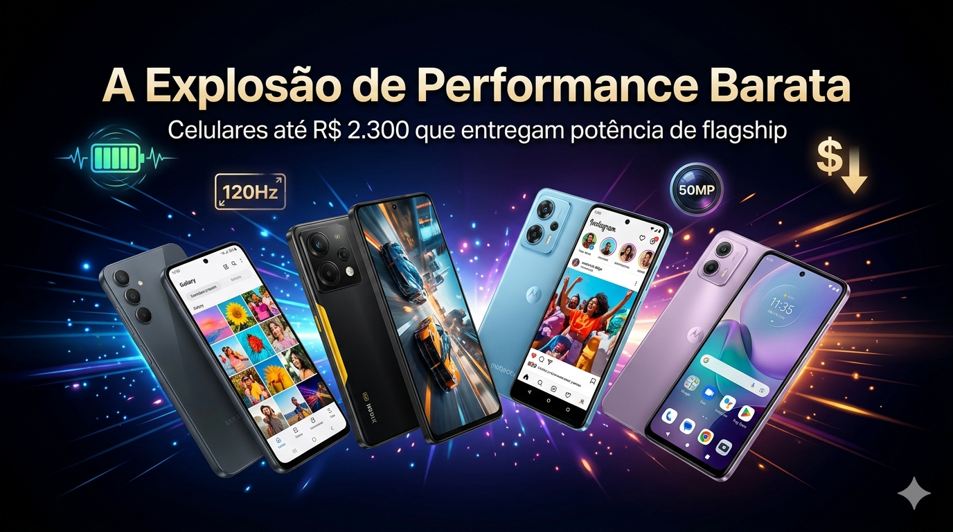 A Explosão de Performance Barata: Celulares até R$ 2.300