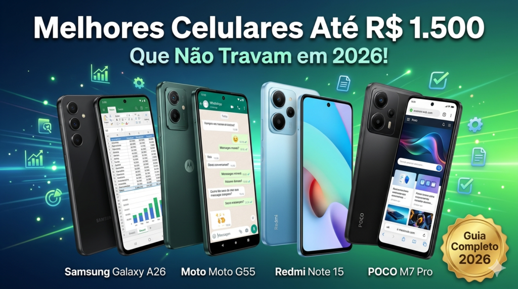 Melhores Celulares até R$ 1.500 em Abril 2026: Opções Rápidas e que Não Travam