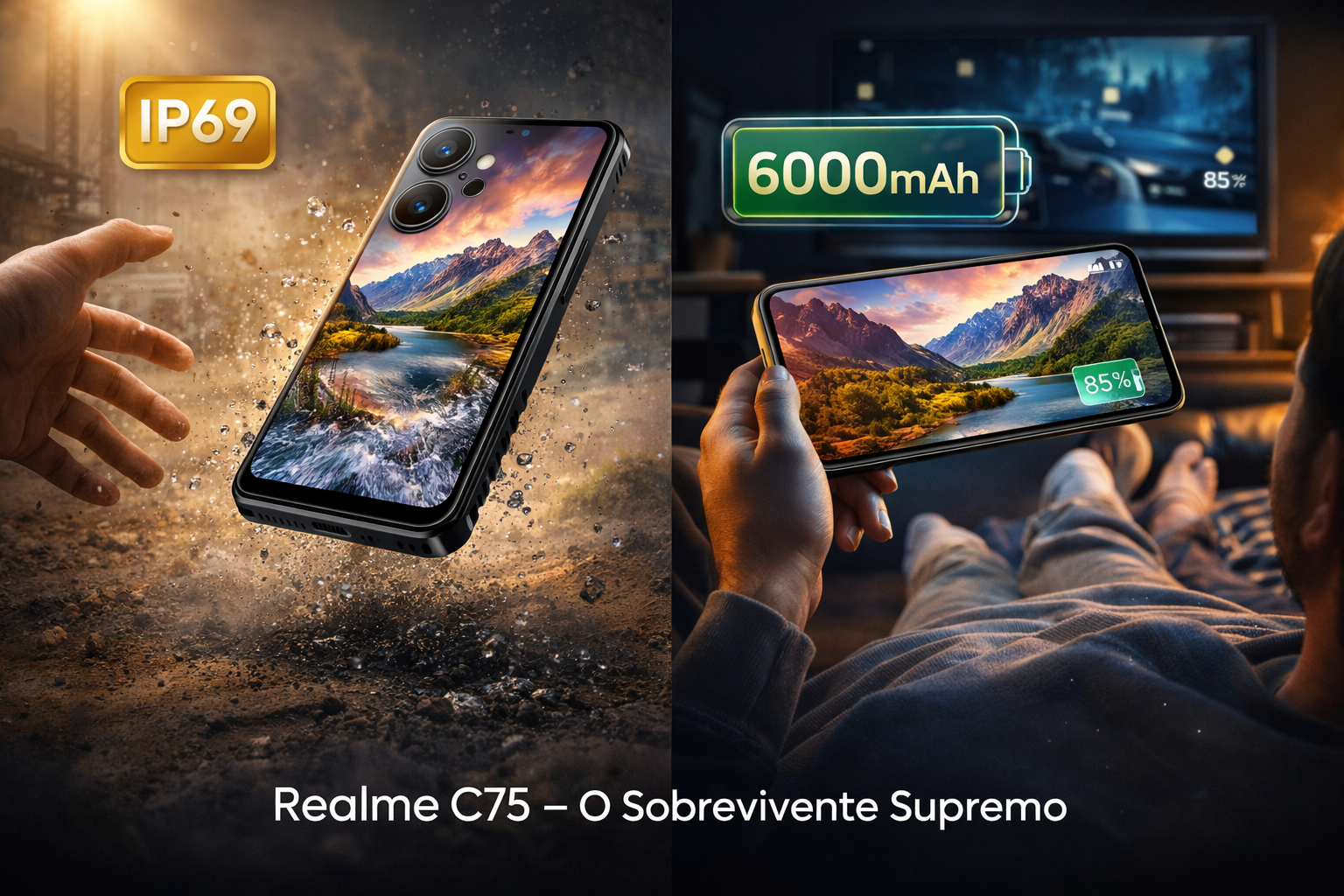Realme C75 é resistente mesmo? Teste com bateria 6000mAh