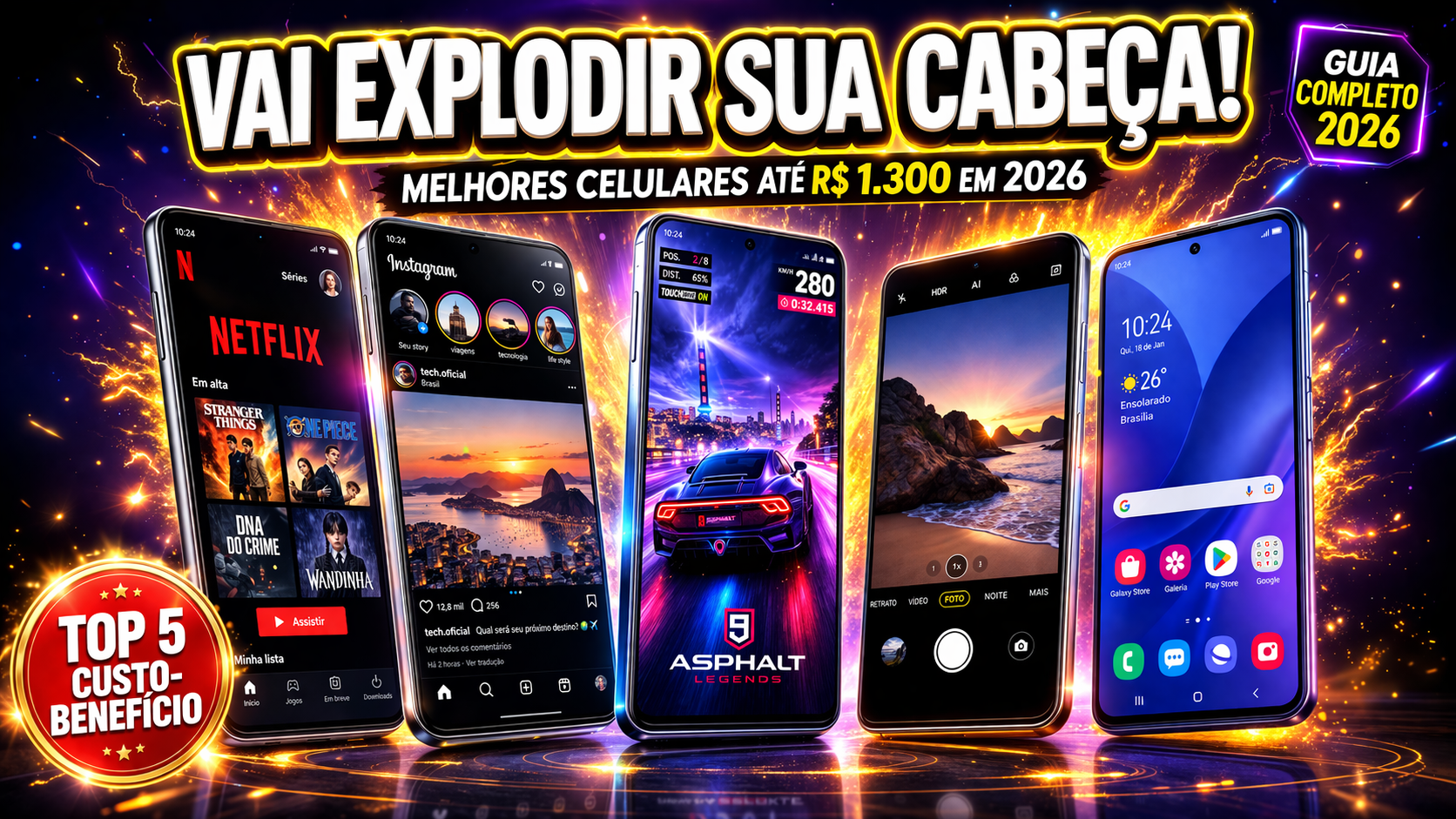 Vai Explodir Sua Cabeça: Melhores Celulares até R$ 1.300